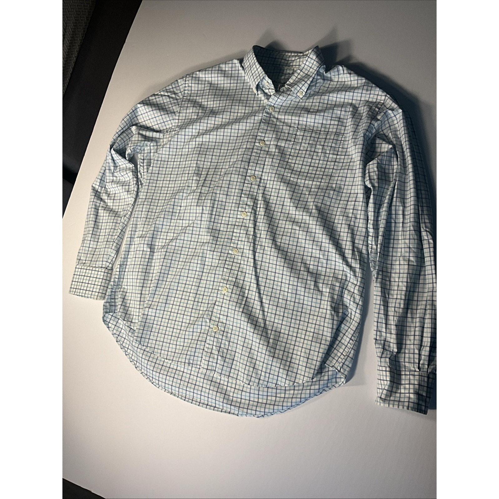 Peter Millar Men's Xlargeblue Plaid Cotton Long Sleeve Button Down